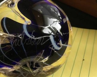 Signed Blown Glass Sphere
