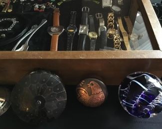 Trinket Boxes and Blown Glass Sphere