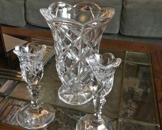 Waterford (Amway Marquis) Candle holders and vase