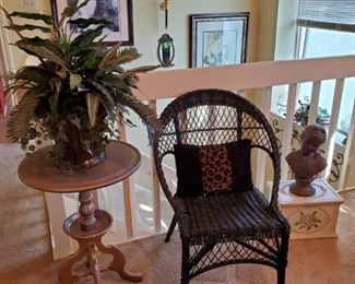 WICKER CHAIR AND TABLE
