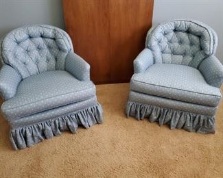 PAIR BLUE CLUB CHAIRS