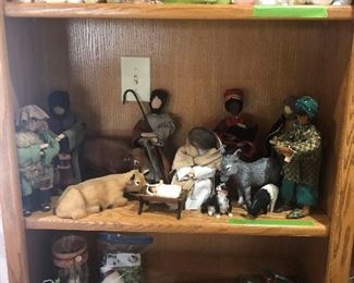 Nativity Set from Winterthur Switzerland Purchased in 1999 and other Christmas Collectibles