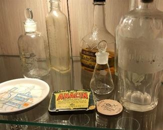 Collectible Pharmacy bottles, and other items