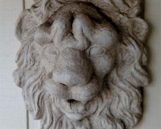 stone cast lion, 200.00