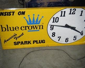  Tin Blue Crown Store Clock. Works! 