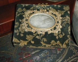ANTIQUE PHOTO ALBUM WITH A WORKING MUSIC  BOX 