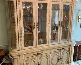 Matching China cabinet in great condition. Dimensions 79" w x 21"d x 90"h   Price $450