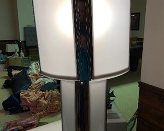 Matching table lamp (matches light fixture) in great condition.  Dimension 34.5"h.  Price $150