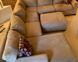 Fabulous sectional sofa in great condition.  Dimensions 11'5"long x 9'wide x 30"ht x 32"deep.  Chaise lounge 61.5"long.  Price  $1500
