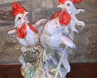 Ceramic roosters.  Made in Italy.  Price $75