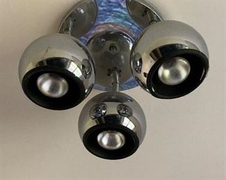 Vintage chrome ceiling light fixture in great condition.  $95