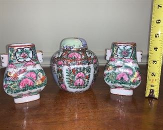 Asian ginger jar and pair of vases - Price for set $40