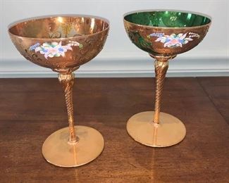 Pair of painted toasting goblets - $40