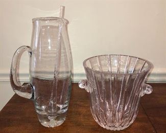 Crystal Martini pitcher and ice bucket - set $40