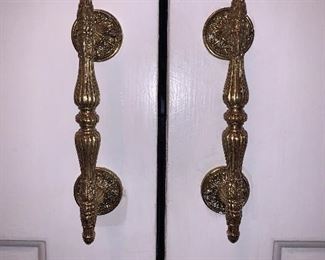 Vintage Brass Door hardware - we have 4 of these handles (6") Price per pair $40