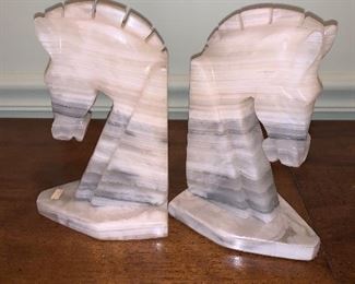 Pair of alabaster bookends $30