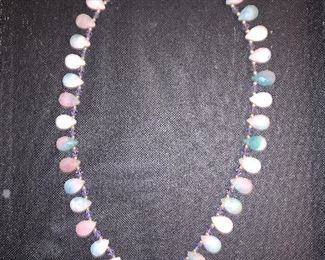 Quartz tear drop necklace $25