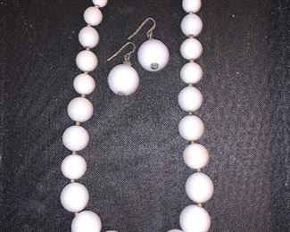White necklace and earring set $20