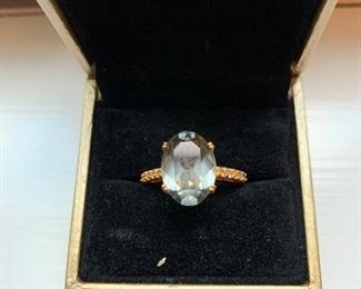 Gold plated silver matching quartz ring $50 (size 7)