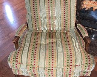 Pair of Bergere upholstered arm chairs in great condition.  33"wide x 34"d x 38"h  Price for pair $1200 