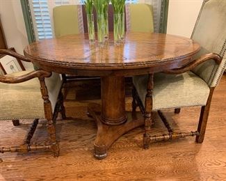 Alfonso Marina round pedestal table in great condition.  Dimensions 4'diameter x 31.25"h   Price $1500