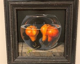 Carol Lee Thompson original still life painting "Still floating life" in excellent condition.  Dimensions 17.5"  Price $250