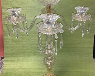 Pair of large crystal candelabra in good condition.  Dimensions 27"x18"   Price for pair $250