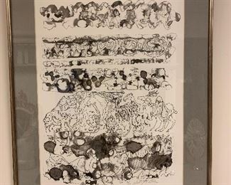 Phillip Ratner "Adam & Eve" Limited Edition black and white lithograph in excellent condition 69/100.  Dimensions 25"x31" framed.  Price $375
