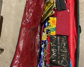 Fun gift wrap and bags in a zippered storage bag.