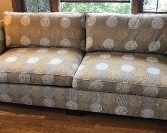 NOW $330 - 7ft. sofa by Hickory Chair Co. Very comfortable, back cushions are down filled. 85”L , 36”D, 28”H at back. In GOOD condition, non-smoking home. Call or text for more pics!