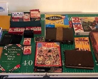 Assorted games, playing cards - priced 50 cents to $8 Most are $2-$4. (Scrabble is SOLD)