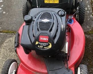 NOW $65 Toro Recycler 190cc gas mower with grass catcher (6.50 ft. lbs. gross torque) - it runs for a few seconds. Likely needs float adjustment?