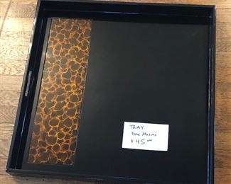 NOW $25 Large black lacquer tray from Masin’s, 21.5” square, sides are 2.5” high. Has hand hold on either side for carrying.