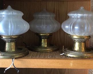 3 Rejuvenation Lighting ceiling light fixtures (hard wired), each 9” tall
