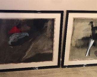 Original works on paper by Joel Morgan Stewart (b. 1959). Right one NOW $125 (34” x 33” framed) Left one is SOLD.