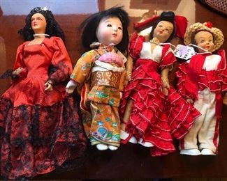 Vintage dolls - L to R: Spain $8, Japan $7, Cuban dolls are SOLD.