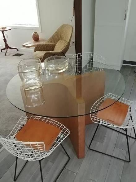 1960's Bertoia chairs/table ($600) and 1970's  Womb Chair ($1,400).
