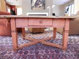 Antique table, was being used as a coffee table. Lovely color base.