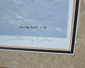 PLL #18 John Seerey Lester 'The Chase' Snow Leopard Art Print Signed Numbered Framed $75