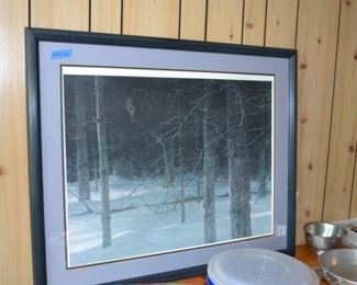 PLL #24 Robert Bateman Midnight Black Wolf Signed Print Framed $175