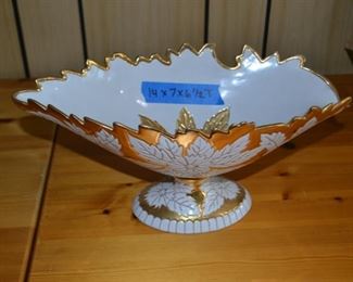 PLL #29 Gold & White Made in Italy Pedestal Bowl/Compote $20