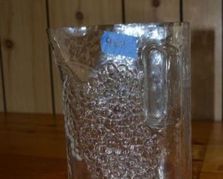 PLL #47 Vintage Mid 20thC Riedel Austria Embossed Grapes Glass Pitcher @ $25