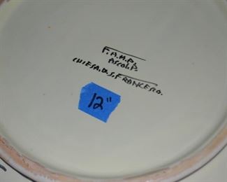 PLL #73 PLL #72 Decorative Plate - Marked on Back @ $10 / Slight chips to paint