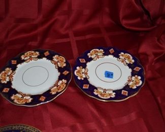 PLL #79 Royal Albert HEIRLOOM Salad Plates Cobalt Blue @ $10 for both
