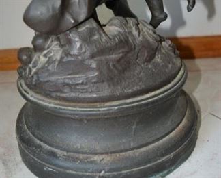 PLL #1 Auguste Moreau La Parure Du Printemps, Figure of Woman with Two Cherubs, Early 20th Century Patinated Bronze with Bronze Socle Sculpture Signed