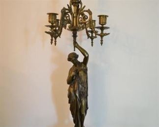 PLL #166 Pair of Bronze Candelabra artist Signed