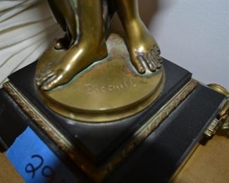 PLL #166 Pair of Bronze Candelabra artist Signed