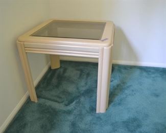 PLL #127 Pair of Side Tables with Smoke Glass Tops @ $40 ea.