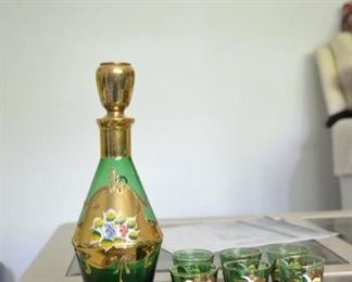 PLL 267 Bohemian/Czech Art Glass Cordial Set $25