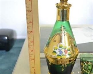 PLL 267 Bohemian/Czech Art Glass Cordial Set $25